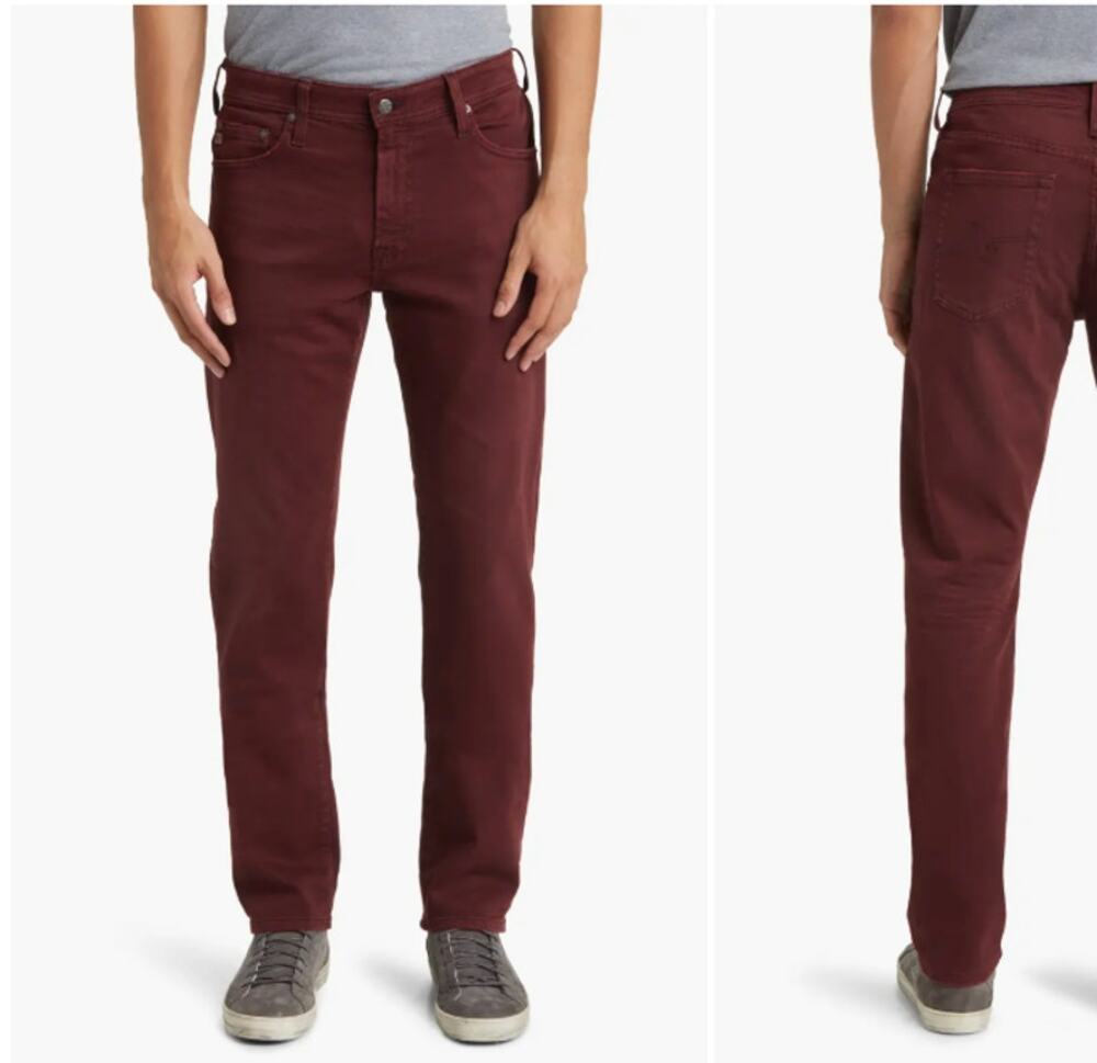 AG Adriano Goldschmied Men's The Everett Slim Straight Twill Pants Size 38x32